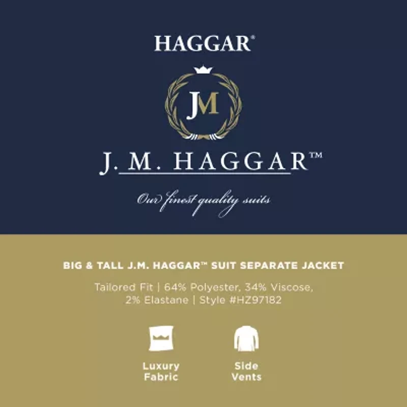 Haggar JMH Tailored Mens Stretch Fabric Classic Fit Big and Tall Suit Jacket