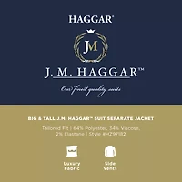 Haggar JMH Tailored Mens Stretch Fabric Classic Fit Big and Tall Suit Jacket