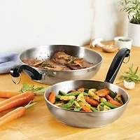 Farberware Classic Series 8" & 10" Twin-Pack Stainless Steel Skillets
