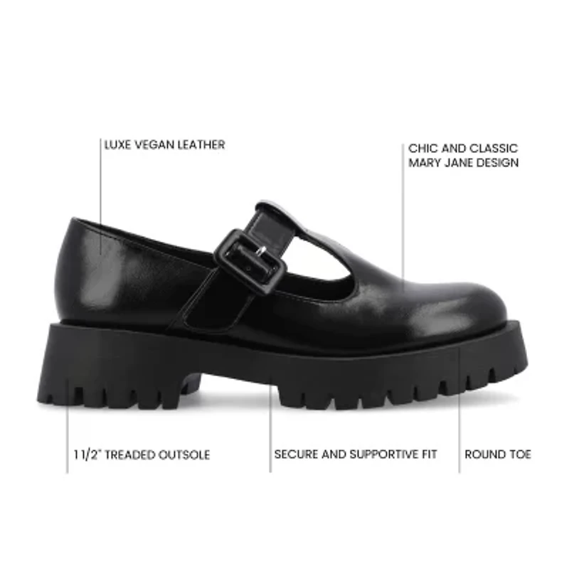 Journee Collection Suvi Womens Round Closed Toe Mary Jane Shoes