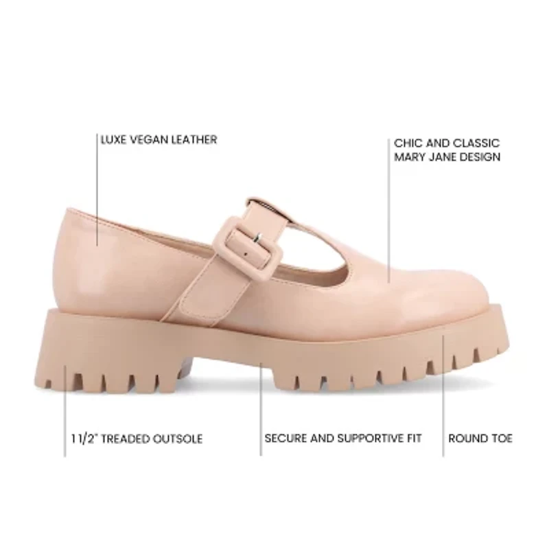 Journee Collection Suvi Womens Round Closed Toe Mary Jane Shoes