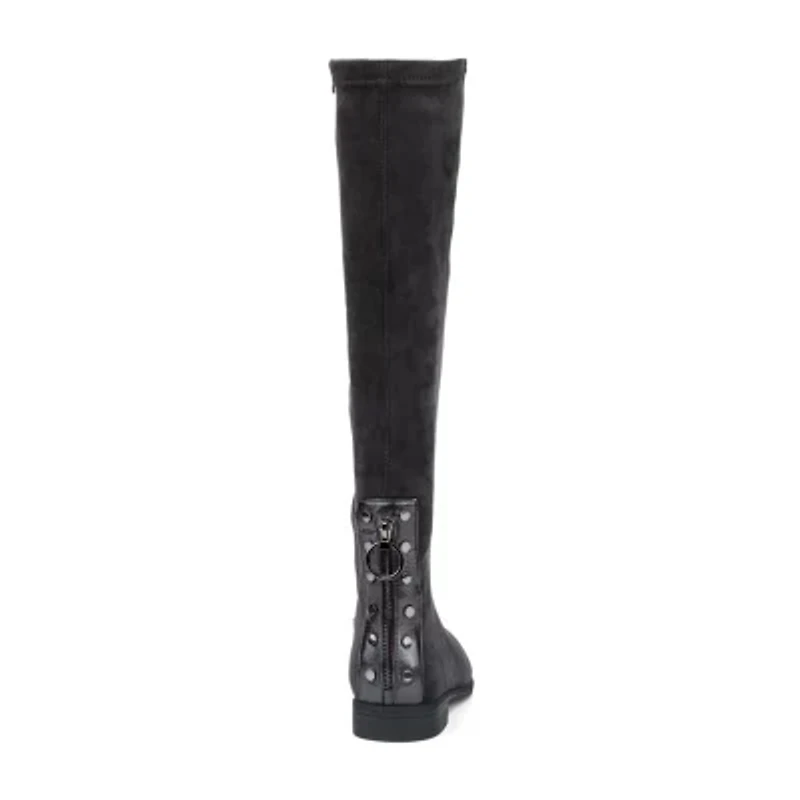 Torgeis Womens Nova Wide Calf Block Heel Over the Knee Boots