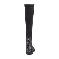 Torgeis Womens Nova Wide Calf Block Heel Over the Knee Boots