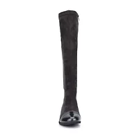 Torgeis Womens Nova Wide Calf Block Heel Over the Knee Boots