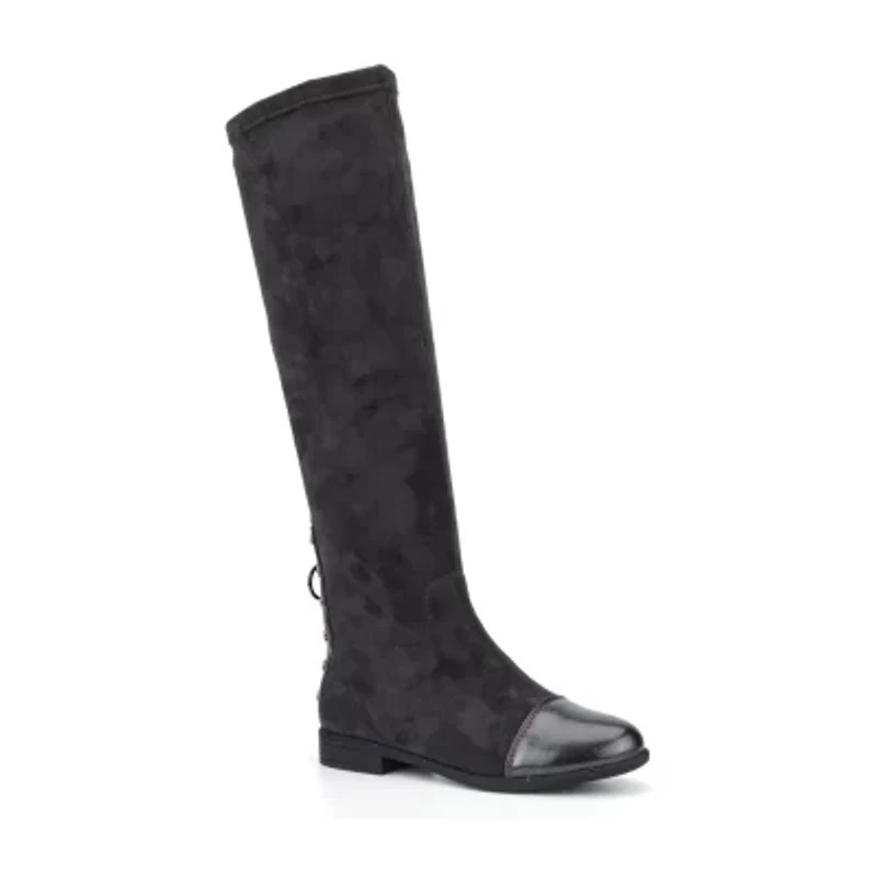 Torgeis Womens Nova Wide Calf Block Heel Over the Knee Boots