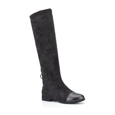 Torgeis Womens Nova Wide Calf Block Heel Over the Knee Boots