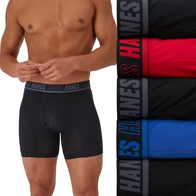 Hanes Moves Xtemp Performance Bonus Pack Mens 5 Boxer Briefs Um2bd5