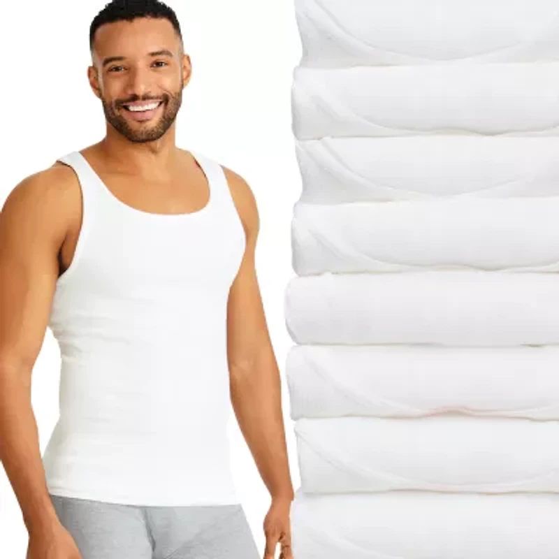Hanes Ultimate Bonus Pack Mens U Neck Sleeveless 8 Tank