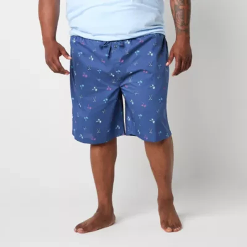 St. John's Bay Mens Poplin Big and Tall Pajama Shorts
