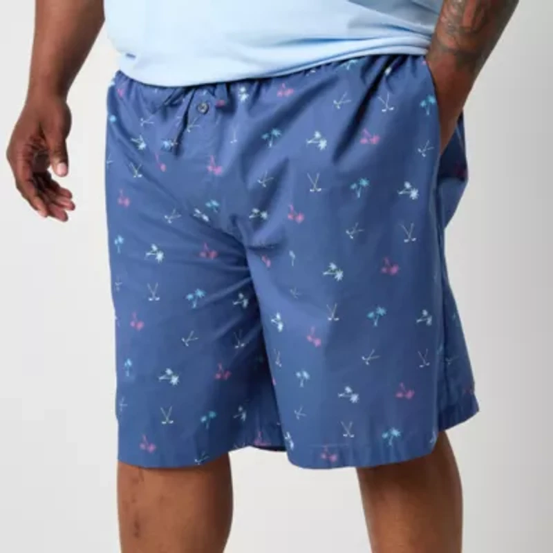 St. John's Bay Mens Poplin Big and Tall Pajama Shorts