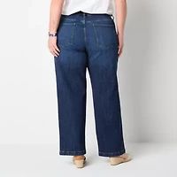 St. John's Bay Plus Womens High Rise Wide Leg Jean