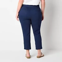 St. John's Bay Womens Ankle Regular Fit Plus Pull-On Pant