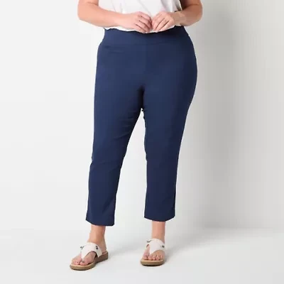 St. John's Bay Womens Ankle Regular Fit Plus Pull-On Pant
