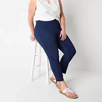 St. John's Bay Womens Ankle Regular Fit Plus Pull-On Pant