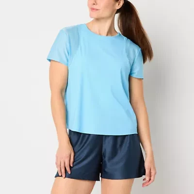 Xersion Womens Mesh Round Neck Short Sleeve T-Shirt
