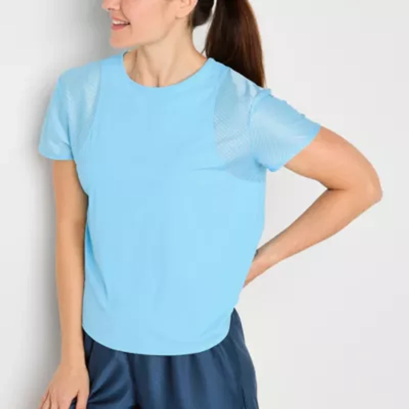 Xersion Womens Mesh Round Neck Short Sleeve T-Shirt