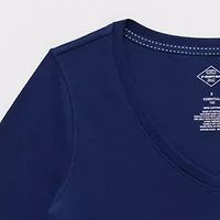 St. John's Bay Womens Easy-on + Easy-off V Neck 3/4 Sleeve Adaptive T-Shirt