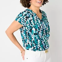 Liz Claiborne Womens V Neck Short Sleeve T-Shirt