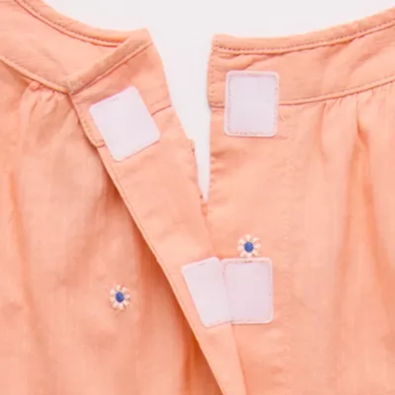 St. John's Bay Womens Plus Easy-on + Easy-off Hidden Access Opening Split Crew Neck Short Sleeve Adaptive Blouse