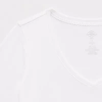 St. John's Bay Womens Plus Easy-on + Easy-off V Neck 3/4 Sleeve Adaptive T-Shirt