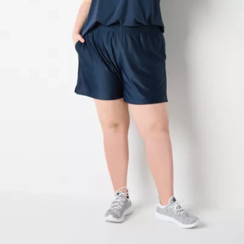 Xersion Womens Plus Mesh Pull-On Short