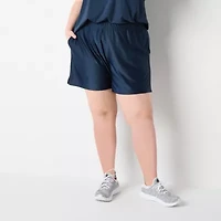 Xersion Womens Plus Mesh Pull-On Short