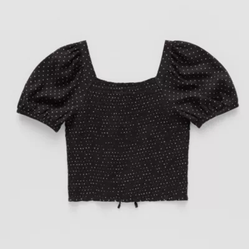 Thereabouts Little & Big Kid Girls Square Neck Short Sleeve Blouse
