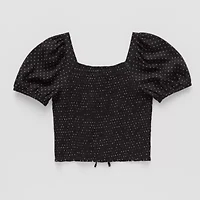 Thereabouts Little & Big Kid Girls Square Neck Short Sleeve Blouse