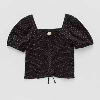 Thereabouts Little & Big Kid Girls Square Neck Short Sleeve Blouse