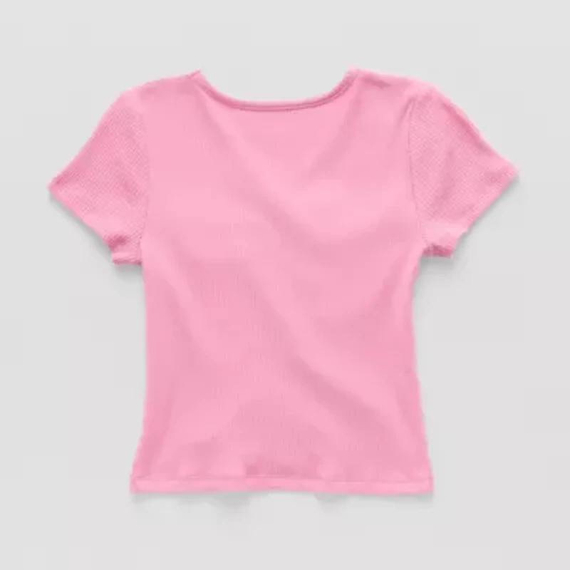Thereabouts Little & Big Kid Girls V Neck Short Sleeve T-Shirt