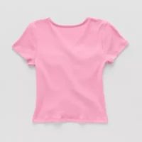 Thereabouts Little & Big Kid Girls V Neck Short Sleeve T-Shirt