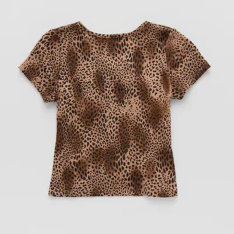 Thereabouts Little & Big Kid Girls V Neck Short Sleeve T-Shirt