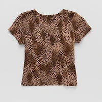 Thereabouts Little & Big Kid Girls V Neck Short Sleeve T-Shirt