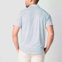 St. John's Bay Performance Knit Mens Short Sleeve Classic Fit Stretch Fabric Button-Down Shirt