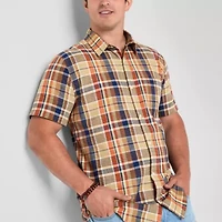 mutual weave Mens Short Sleeve Regular Fit Big and Tall Button-Down Shirt