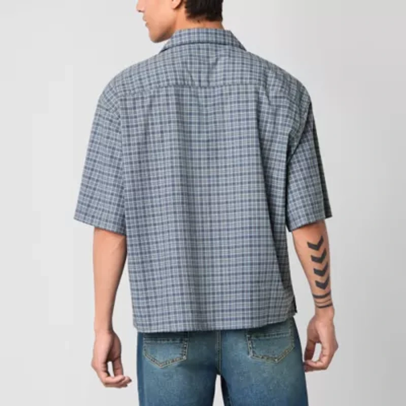 Arizona Mens Relaxed Fit Short Sleeve Button-Down Shirt