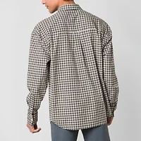 Arizona Mens Long Sleeve Cuffed Relaxed Fit Button-Down Shirt