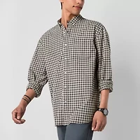 Arizona Mens Long Sleeve Relaxed Fit Button-Down Shirt