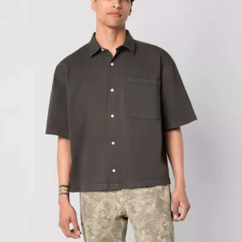 Arizona Mens Short Sleeve Regular Fit Button-Down Shirt
