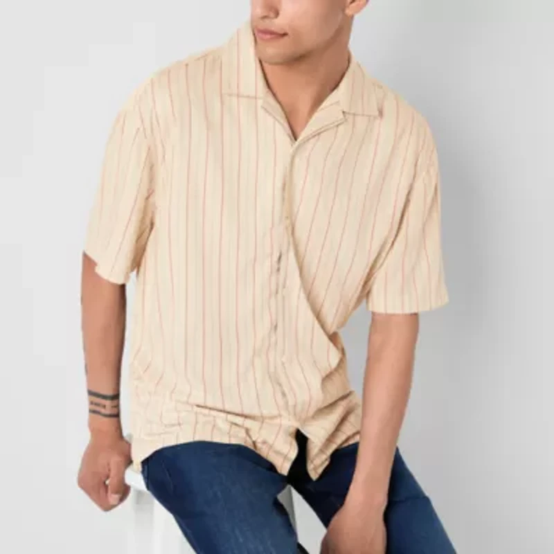 Arizona Mens Short Sleeve Regular Fit Button-Down Shirt