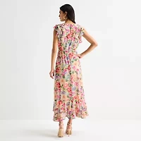 Melonie T Womens Sleeveless Floral Maxi Dress