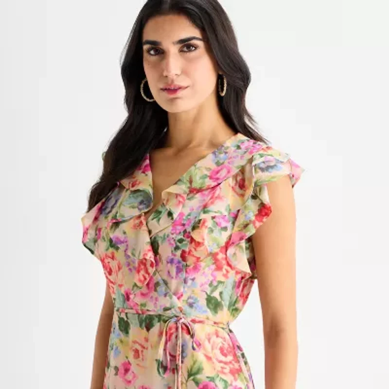 Melonie T Womens Sleeveless Floral Maxi Dress