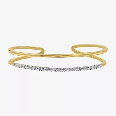 Limited Quantities! Womens 1 CT. T.W. White Diamond 14K Gold Over Silver Cuff Bracelet