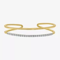 Limited Quantities! Womens 1 CT. T.W. White Diamond 14K Gold Over Silver Cuff Bracelet