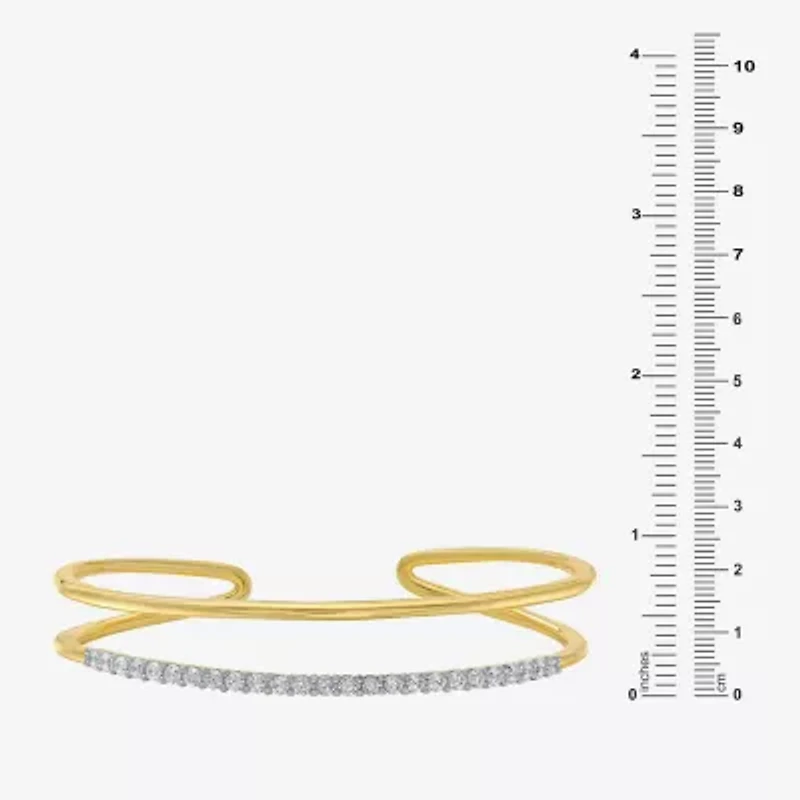 Limited Quantities! Womens 1 CT. T.W. White Diamond 14K Gold Over Silver Cuff Bracelet