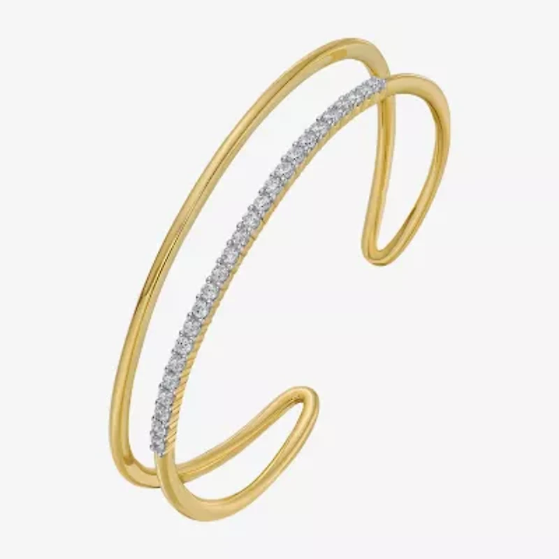 Limited Quantities! Womens 1 CT. T.W. White Diamond 14K Gold Over Silver Cuff Bracelet