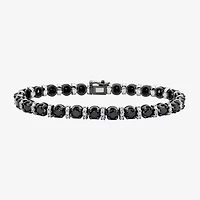 Midnight Black Limited Quantities! Womens 10 Ct.T.W. Natural Black Diamond Sterling Silver Round Tennis Bracelet