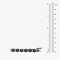 Midnight Black Limited Quantities! Womens 10 Ct.T.W. Natural Black Diamond Sterling Silver Round Tennis Bracelet