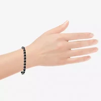 Midnight Black Limited Quantities! Womens 10 Ct.T.W. Natural Black Diamond Sterling Silver Round Tennis Bracelet