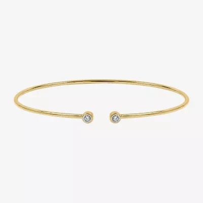 Limited Quantities! Womens Diamond Accent White Diamond 14K Gold Over Silver Cuff Bracelet